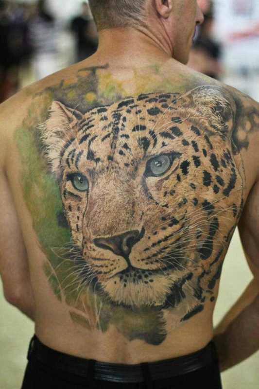 Tiger Tattoo On Back Shoulder