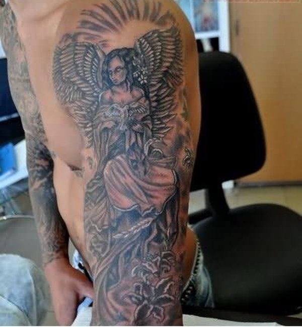 Tradition Angel Shoulder Tattoo