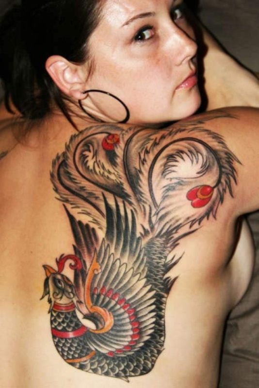 Traditional  Phoenix Shoulder Tattoo Design