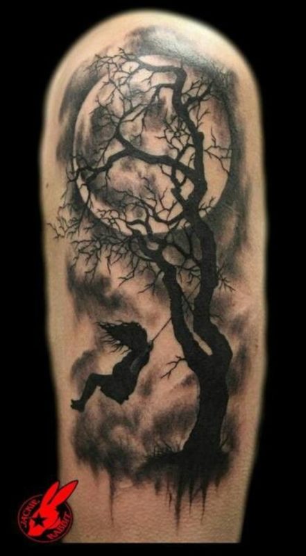 Tree And Cloud Tattoo