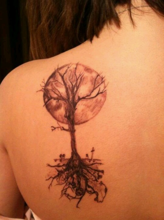Tree Tattoo On Back Shoulder