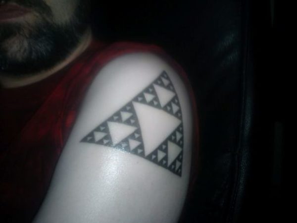 Triangle Tattoo On Left Shoulder