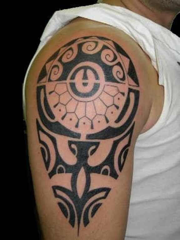 Tribal Aztec Shoulder Designer Tattoo