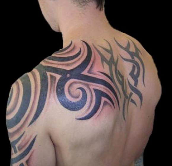 Tribal Back Shoulder Tattoo