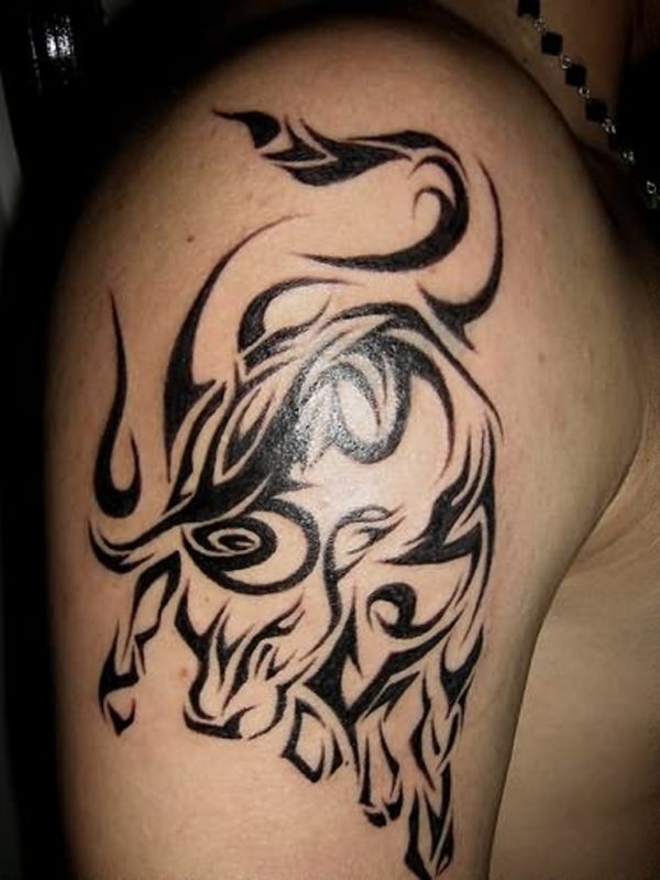 Tribal Black Bull Tattoo