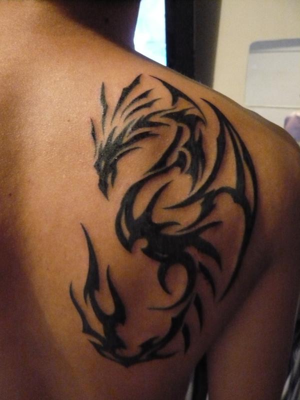Tribal Phoenix Shoulder Tattoo Design