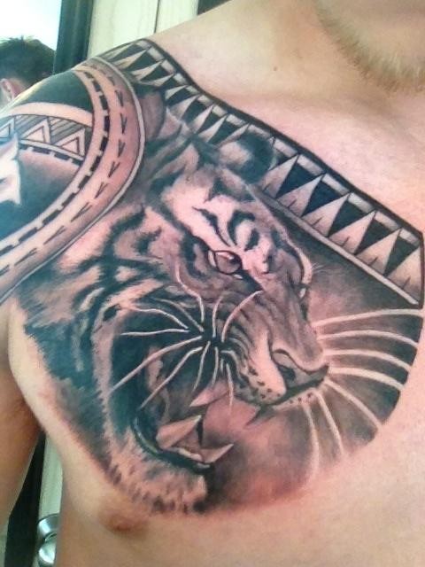 Tribal Black Tiger Tattoo Design