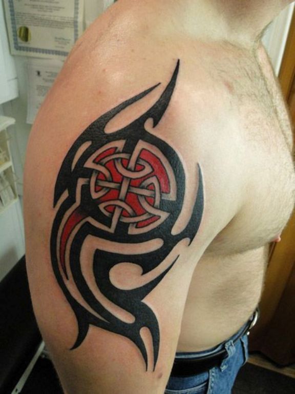 Tribal Celtic Shoulder Tattoo