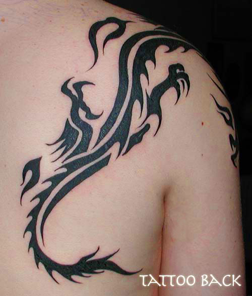 Tribal Dragon Pattern Tattoo