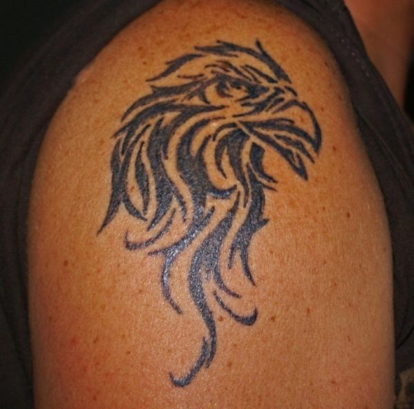 Tribal Eagle Shoulder Tattoo Design
