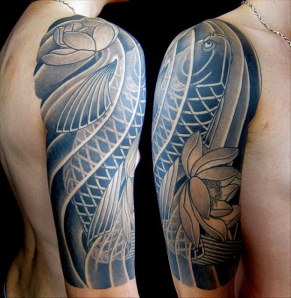 Tribal Fish Shoulder Tattoo