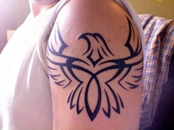 Tribal Flying Bird Tattoo