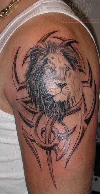Tribal Leo Shoulder Tattoo