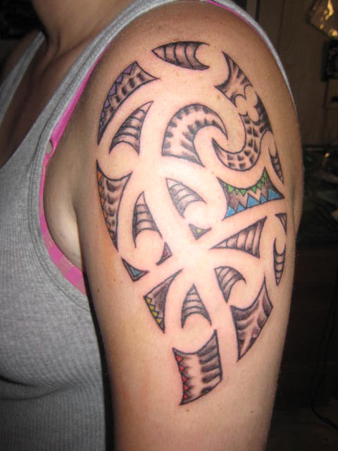 Tribal Maori Shoulder Tattoo Design