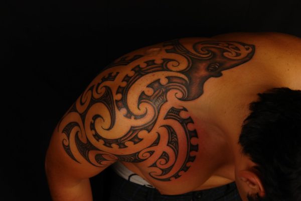Tribal Maori Shoulder Tattoo