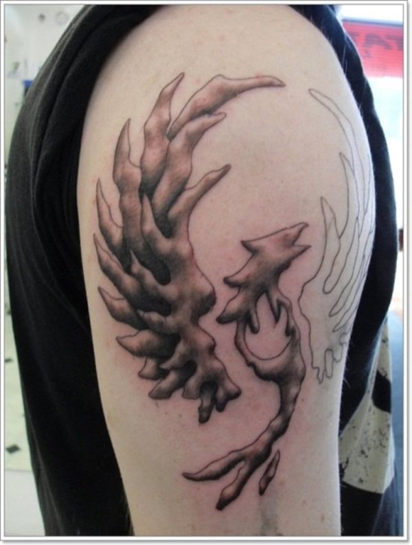 Tribal Phoenix Shoulder Tattoo Design