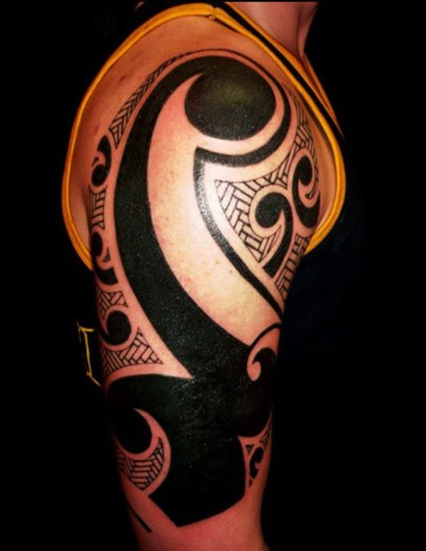 Tribal Shoulder Cover Tattoo