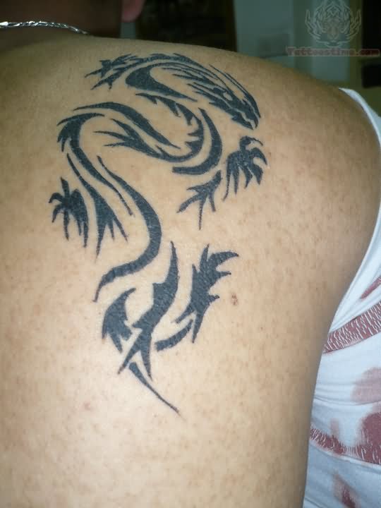 Tribal Small Dragon Tattoo