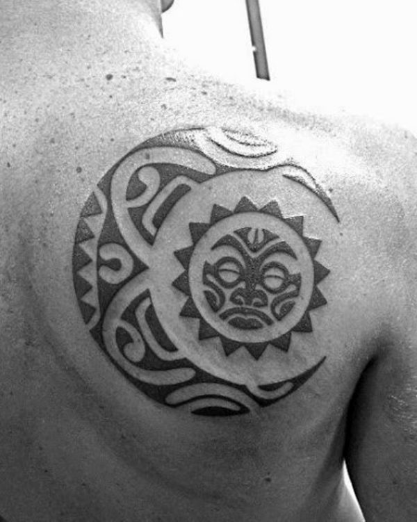 Tribal Sun And Moon Tattoo Design