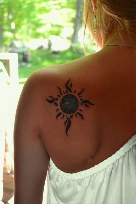 Tribal Sun Tattoo Deign 