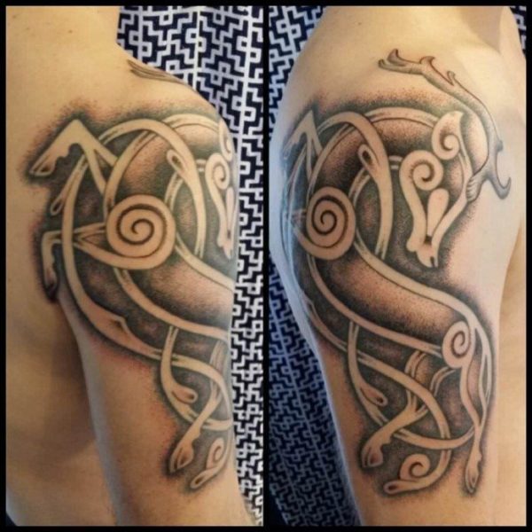 Tribal Viking Shoulder Tattoo