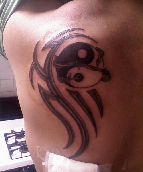 Tribal Yin Yang Tattoo Design