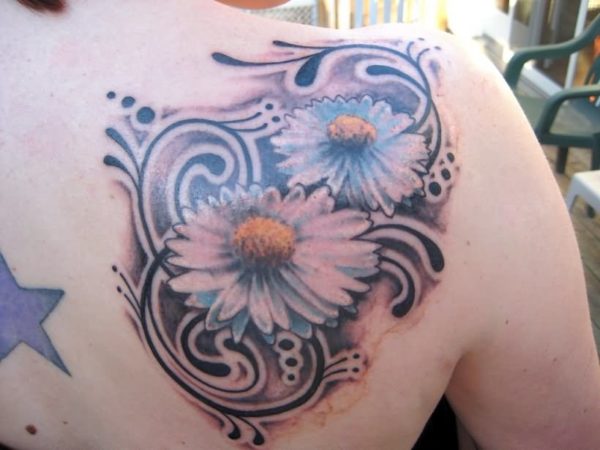 Two Daisy Flowers Tattoo