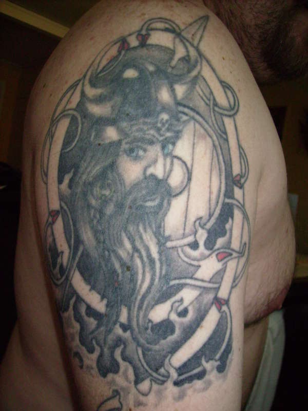 Viking Black Shoulder Tattoo