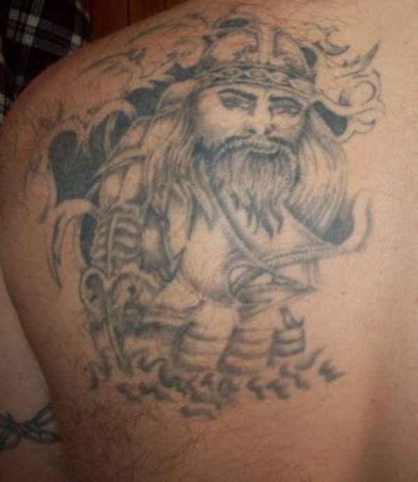 Viking Shoulder Back Tattoo