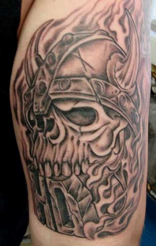 Viking Skull Tribal Tattoo