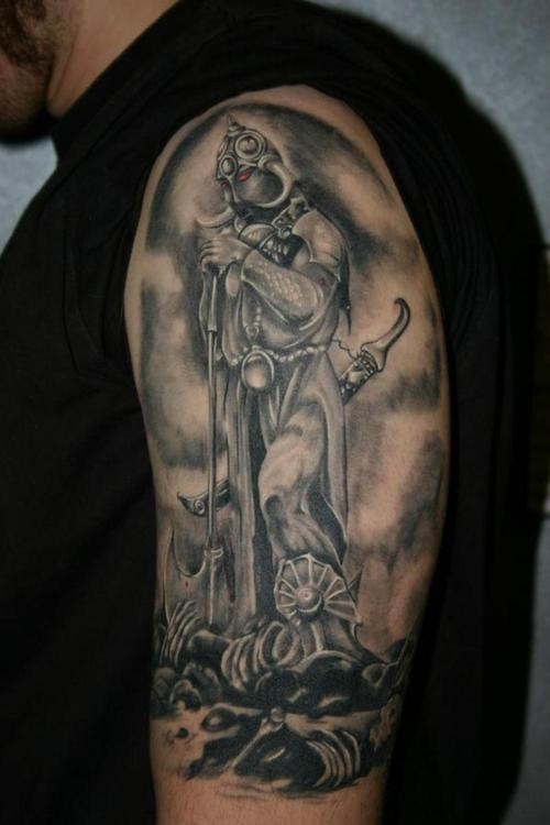 Viking Warrior Shoulder Tattoo