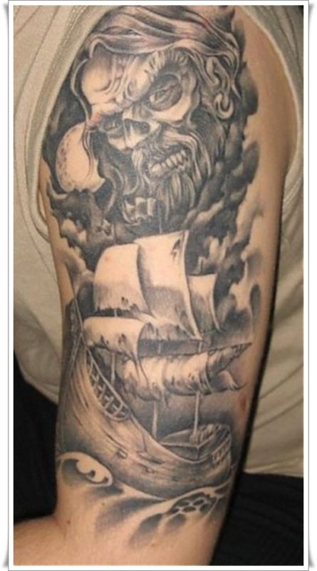 Viking Warrior Tattoo On Left Shoulder