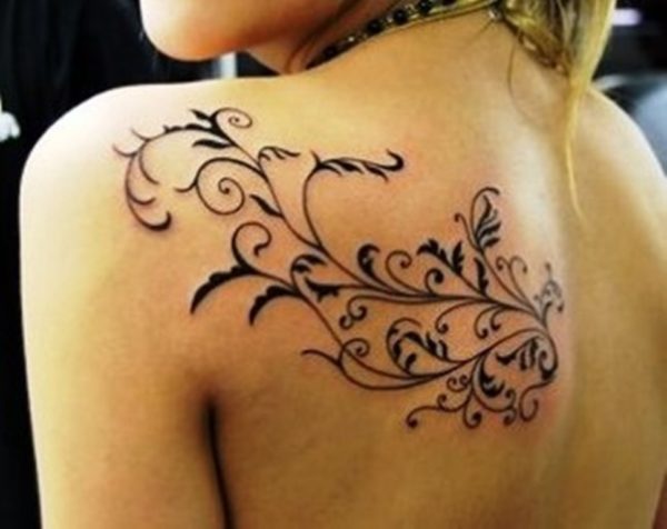 Vine Back Shoulder Tattoo