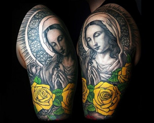 Virgin Mary Realistic Religious Tattoo