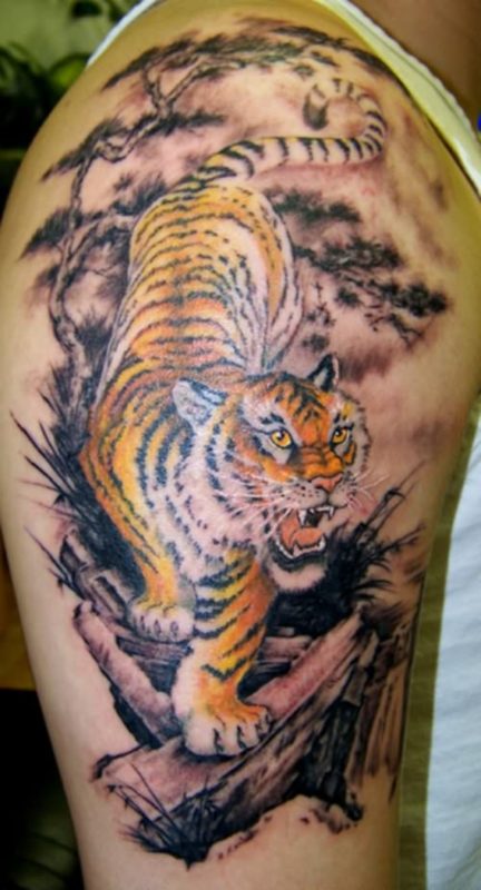 Walking Tiger Tattoo