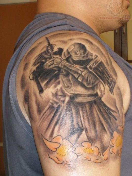 Warrior Sleeve Shoulder Tattoo