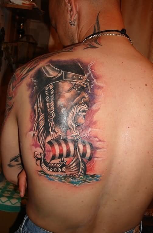 Warrior Viking Ship Tattoo