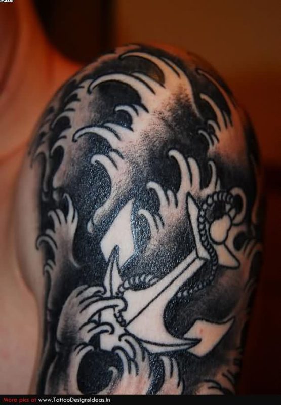 Wave Anchor Tattoo