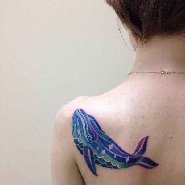 Whale Tattoo On Shoulder