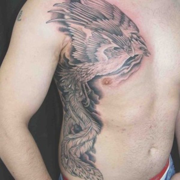 Wildlife  Phoenix Tattoo On Shoulder
