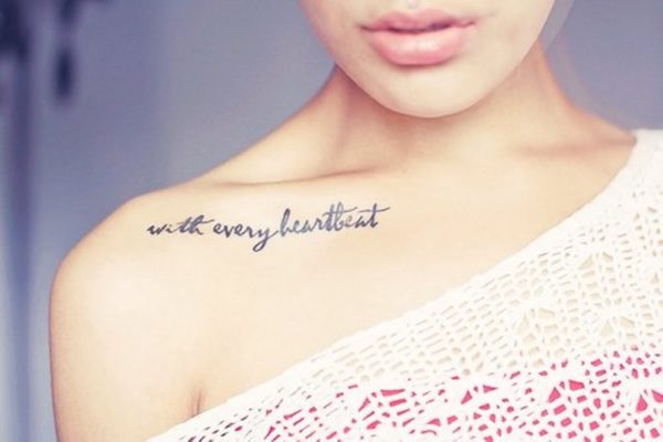 With Every Heartbeat Quote Tattoo