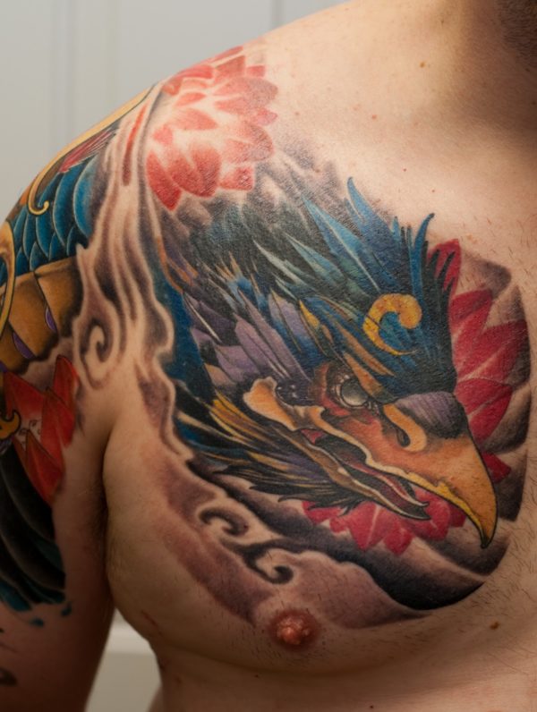 Wondeful Phoenix Shoulder Tattoo Design