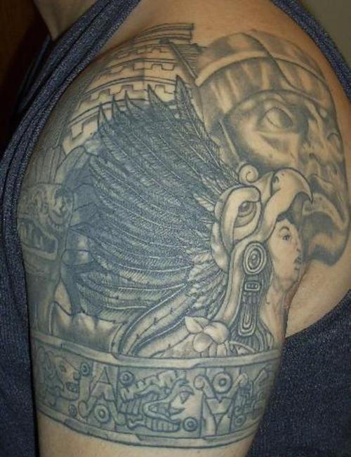 Wonderful Aztec Shoulder Tattoo
