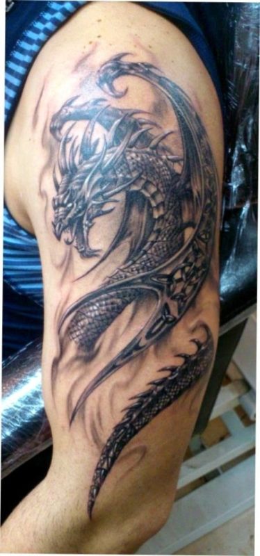 Wonderful Black Dragon Tattoo