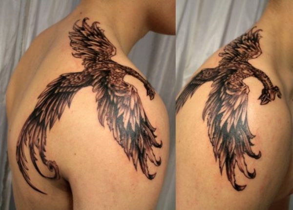 Wonderful Black Phoenix Tattoo