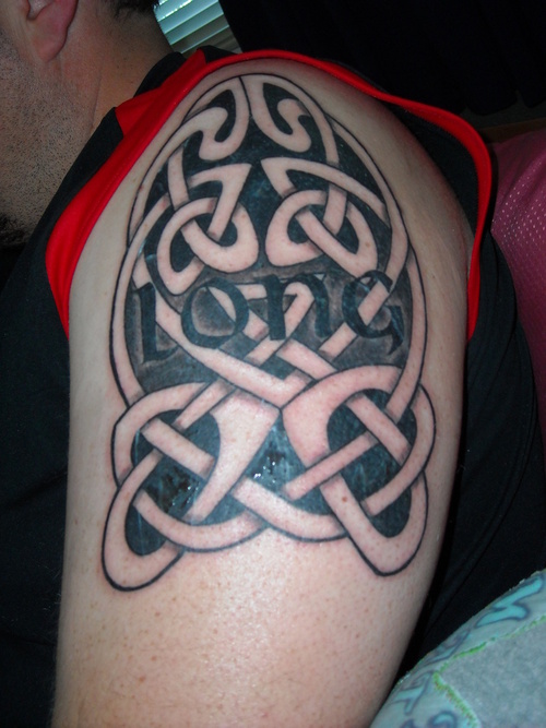 Wonderful Celtic Tattoo On Left Shoulder