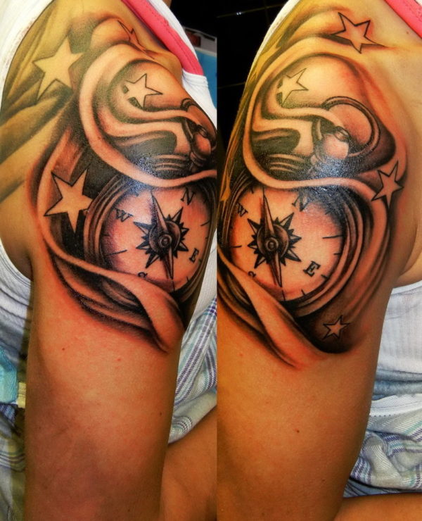 Wonderful Compass Nautical Tattoo