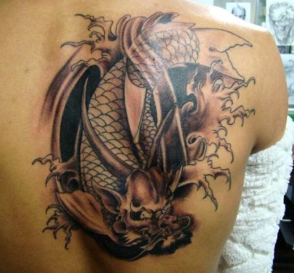 Wonderful Designer Dragon Shoulder Tattoo