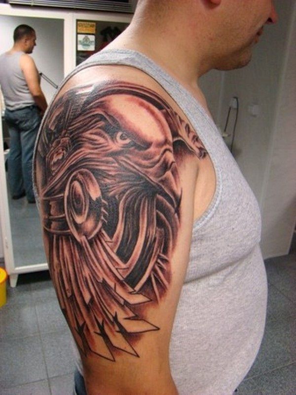 Wonderful Eagle Shoulder Tattoo Design