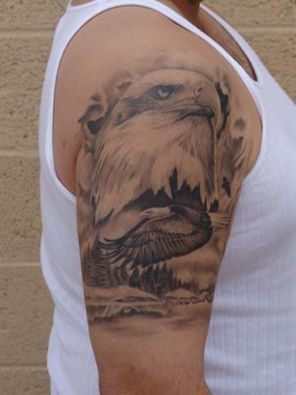Wonderful Eagle Shoulder Tattoo